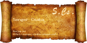 Senger Csaba névjegykártya